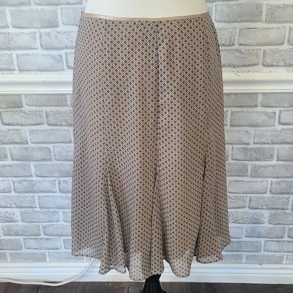 Nicole Miller Ruffle Swing Skirt Satin Lined Classic Career Office Womens 6 - Picture 1 of 9
